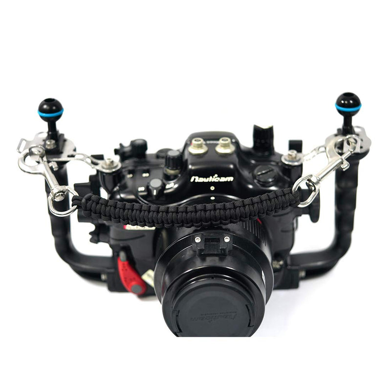 N+A underwater camera housing carry lanyard Military Grade Parachute Rope Waterproof Case soft handle with 2pcs 316 Stainless Steel Swivel Eye Bolt Snap Hooks