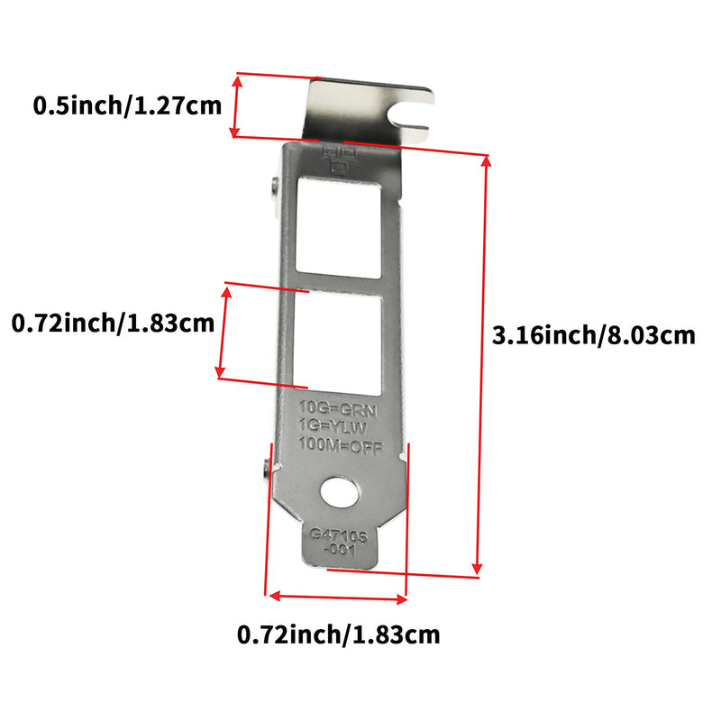 Low Profile Short Bracket Compatible with Intel X550-T2 X540-T2 Network Cards with 2 Screws