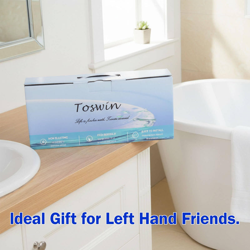 Left Handed Bidet Left Hand Bidet Left Side Control Bidet Attachment for Toilet with Dual Front & Rear Nozzles and Adjustable Water Pressure -White Knob White Knob