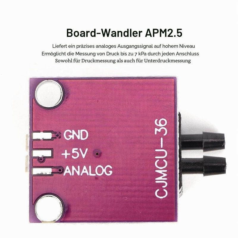 Fafeicy Differential Pressure Sensor Breakout Board, Aviation Speed Sensor Compatible with APM2.5, Aviation Sensor Controller with Pressure Measurement