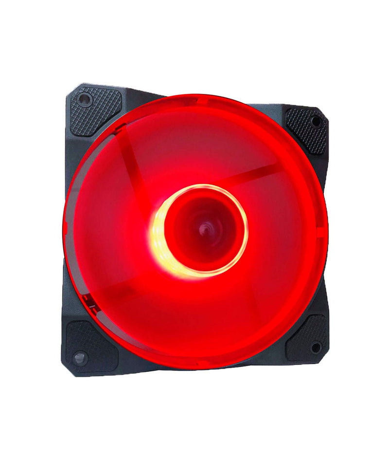 Apevia CO512L-RD Cosmos 120mm Red LED Ultra Silent Case Fan w/ 16 LEDs & Anti-Vibration Rubber Pads (5 Pk)