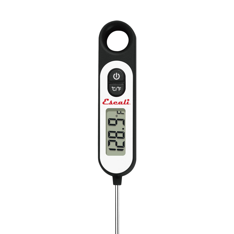 Escali Long Stem Digital Thermometer for Meat, Frying, Cooking, Candy and Kitchen Use, Extra Long 5.6-Inch Probe, Black Digital Black