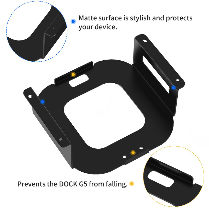 Under Desk Mount Holder for HP USB-C Dock G5,Under-Desk Iron Storage Rack Specifically Designed for HP USB-C Thunderbolt Dock G5,Easy Install with All Hardware Included(Black Holder Only)