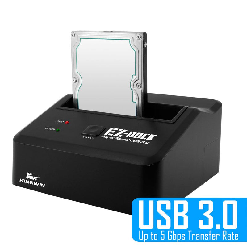 Kingwin USB 3.0 to SSD/SATA Hard Drive Docking Station. Compatible w/ 2.5”/3.5” Inch SATA HDD/SSD (SATA I/II/III) Performance. [Hot Swap Function] Tool-Free Design, 5Gbps Speed & Support UASP
