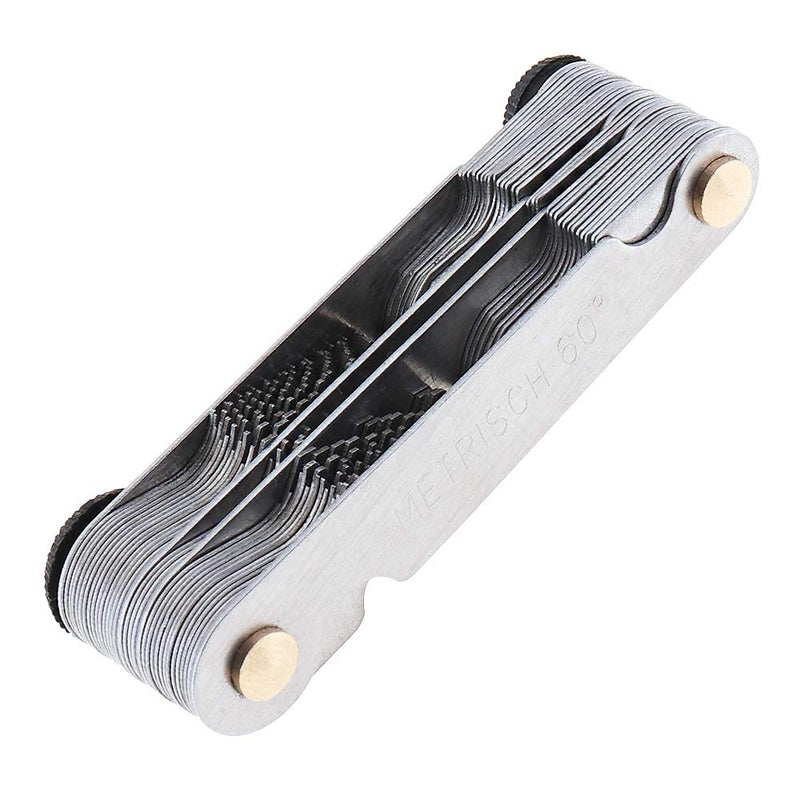 ChgImposs 2PCS Metric & Imperial & US Screw Gauge SAE Whitworth 55 Degree & Metric 60 Degree & & US 60 Degree Thread Pitch Gauge for Industrial Measurement 2