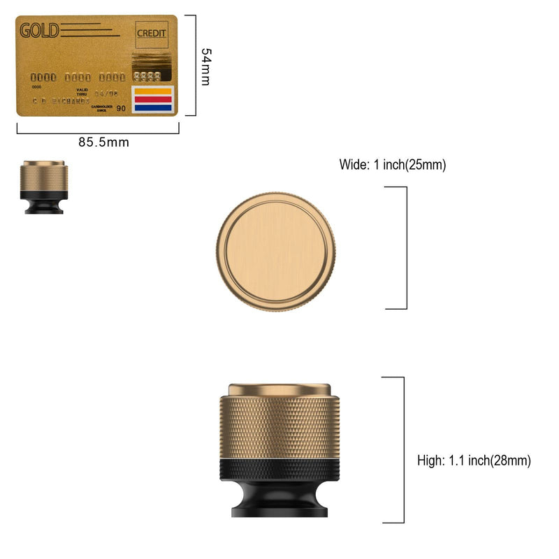 Amerdeco 10 Pack Champagne Bronze Black Knurled Cabinet Knobs Kitchen Cabinet Pulls for Drawer Dresser, Cupboard and Wardrobe ZH040 10 Pack Knob