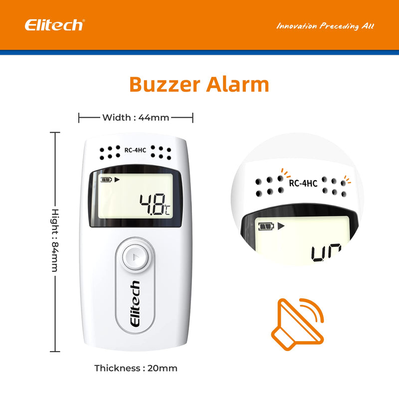 Elitech USB Thermometer Hygrometer Thermo-Hygrometer Humidity Meter Humidity Monitor Indoor/Outdoor Temperature Meter Thermostat Sensor Probe RC-4HC