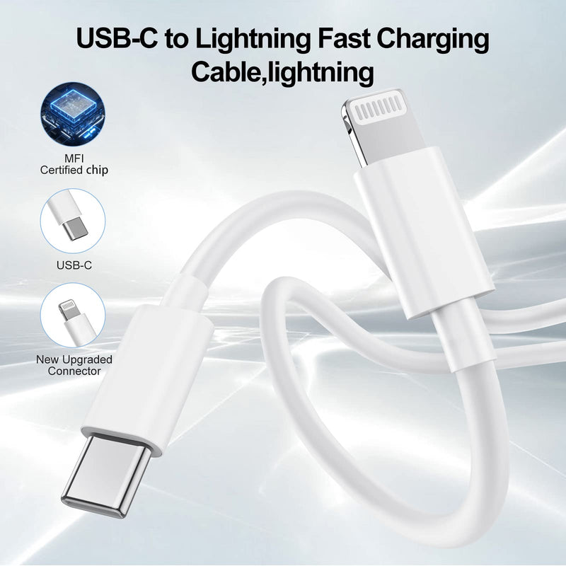 USB C to Lightning Cable 2M 2Pack, [Apple MFi Certified] iPhone Charging Cable Original Fast Charging Cable USB C for iPhone 14/13/12/11 Pro Max/Pro/XR/XS/X/SE/8Plus 2M 2Pack Fast Charging Cable