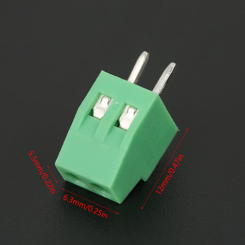 PCB Mount Screw Terminal Block 50pcs/set 2 Pin Pitch 2.54mm Green PCB Universal Screw Terminal Block Connector Assortment Kit