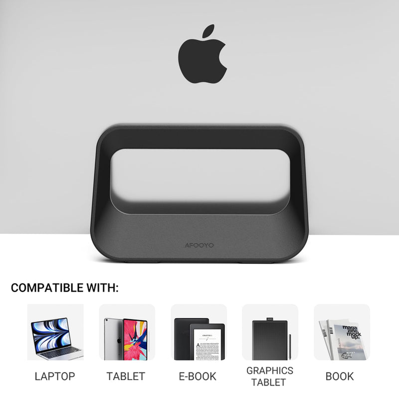 Vertical Laptop Stand for Desk,Plastics Laptop Holder Dock with Silicone Protection,Compatible with All MacBook/Surface/Samsung/HP/Dell/Chrome Book (Black) Single Black