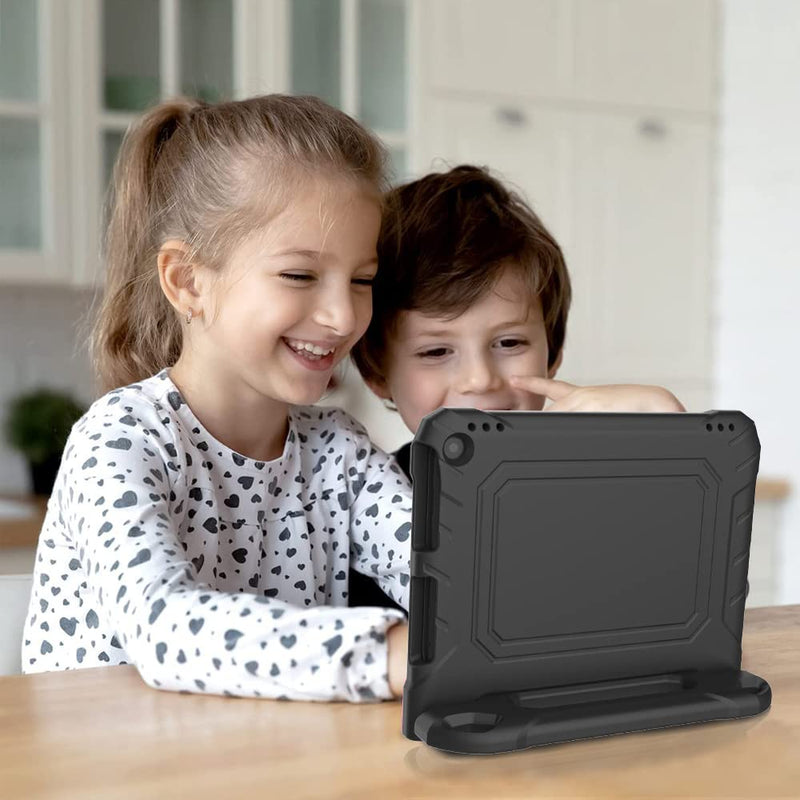 DJ&RPPQ 10 Tablet case for Kids Incompatible with iPad TCL 10 inch Tablets(Only 13/11th Gen, 2023/2021), Light Weight Shockproof Case with Built-in Screen Protector Handle Stand Case -Black KF-Black