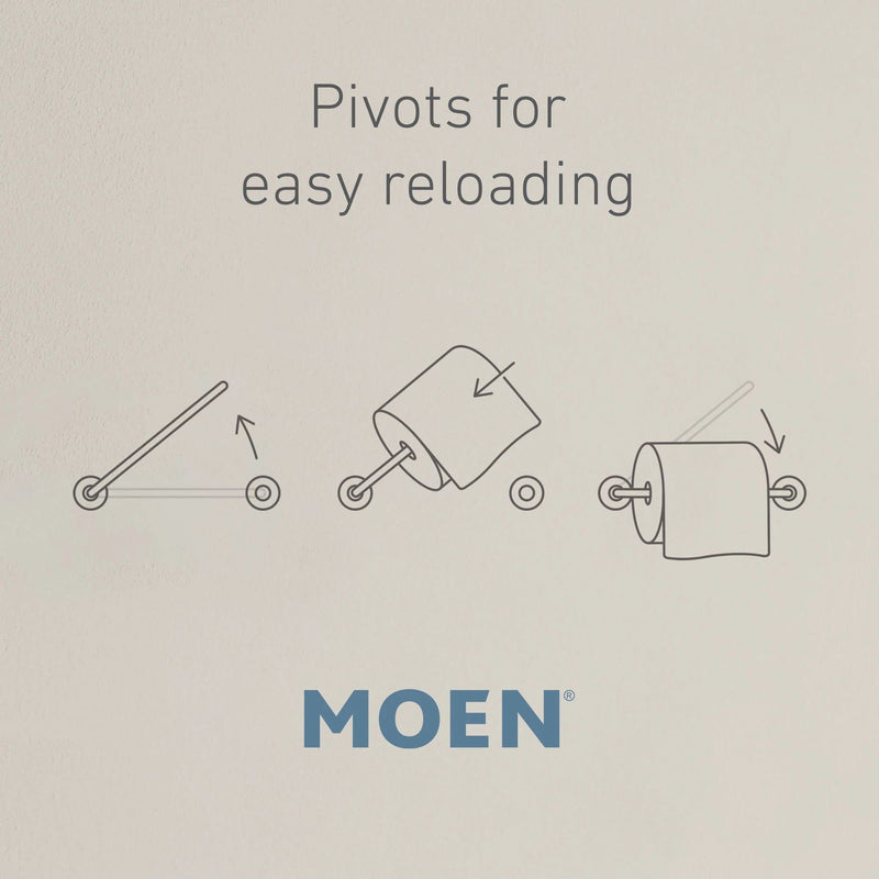 Moen Voss Polished Nickel Pivoting Toilet Paper Holder, YB5108NL