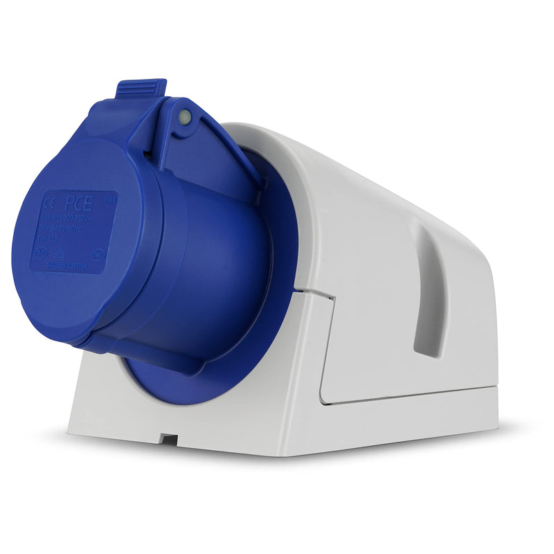 CEE surface-mounted socket - Provides you with optimal power outside - Caravan socket allows the use of all electrical devices, is suitable for continuous current - Camping socket IP44, blue wall socket