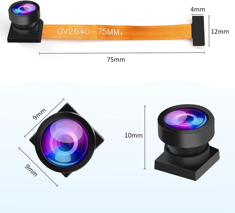 OV2640 Camera Esp32 Cam Camera Module,Aideepen OV2640 Camera 160° Wide-Angle Lens 2 Megapixel Sensor I2C Support JPEG RGB YUV for ESP32 MCU Camera 4 PCS