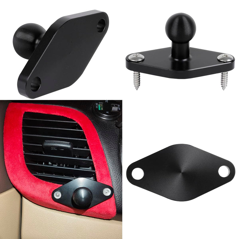 Aluminum AMPS to 17mm Ball Adapter with Extension Rod for Car Phone Holder, Drill Mount Ball Plate Base Meets Industry Standard AMPS Hole Pattern,Compatible with Garmin GPS Nuvi Dezl Drive Zumo RV