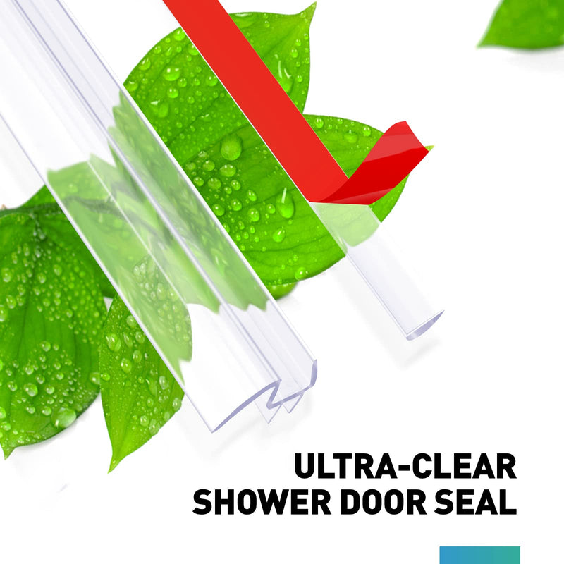 Shower Door Bottom Seal, 2 PCS 3/16" x 36" Shower Door Sweep for 3/16 Inch Glass, Frameless Glass Shower Door Seal Strip, Stop Shower Leaks and Create a Water Barrier For 3/16" Glass