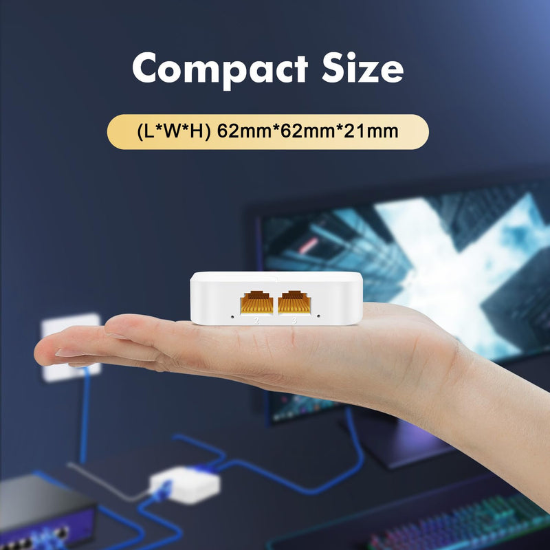 1 to 4 Gigabit Ethernet Splitter, 100/1000Mbps, Network Hub RJ45 Internet LAN Splitter with USB Cable, for Cat5/5e/6/7/8 Cables
