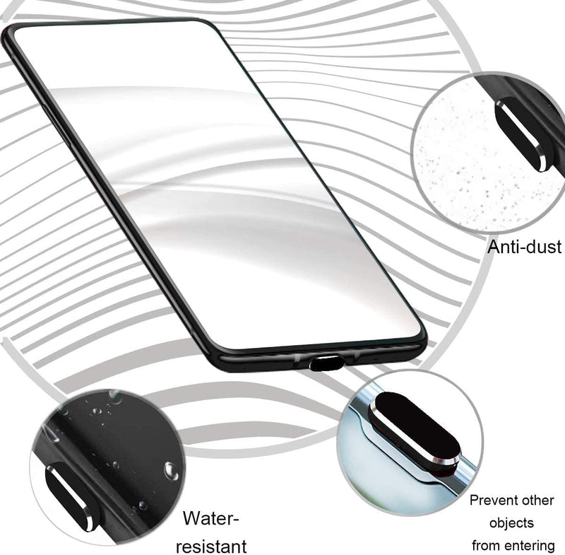 USB C Anti Dust Plugs Protector, Waterproof C Port Cover Cap Phone Charm 4 PCS Compatible with iPhone 15 Plus Pro Max Samsung Galaxy S24/S23/S22/S21/S20 Ultra Earbuds Wireless Charging (Black) Black