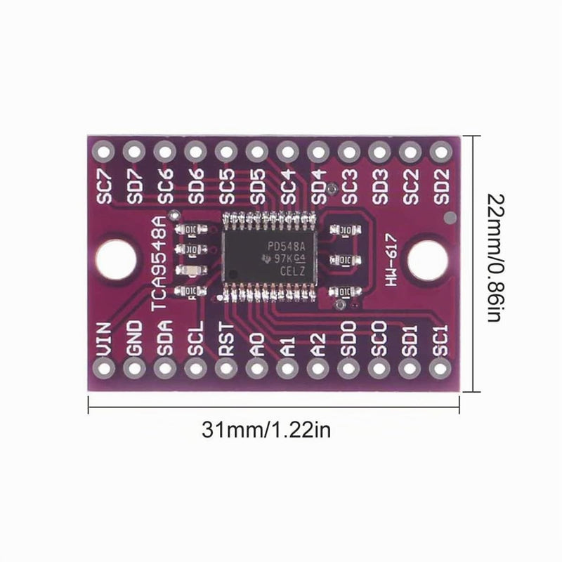 Hailege 5pcs TCA9548 TCA9548A I2C IIC Multiplexer Breakout Board 8 Channel Expansion Board Module Development Board