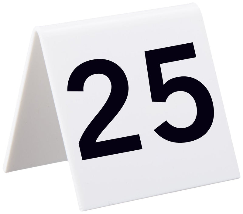 Alpine Industries 25 Pcs Acrylic Tent Style Table Numbers, 3"x3" (Numbered 1 Through 25) Numbered 1-25