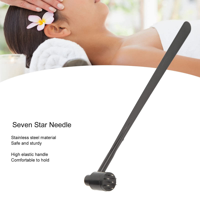 Seven Star Needle Set, Seven Stars Dermal Needle Hammer Set, Seven Star Needle Hammer Plum Blossom Skin Hammer Made of Stainless Steel with 12 Replacement Heads for Hair Loss, Medical Physiotherapy