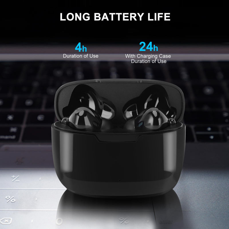 Y113 Language Translator Earbuds, Supports 144 Languages Online Offline Instant Voice Translator Device with APP for iOS for Android, Simultaneous Translation Bluetooth 5.1 Black