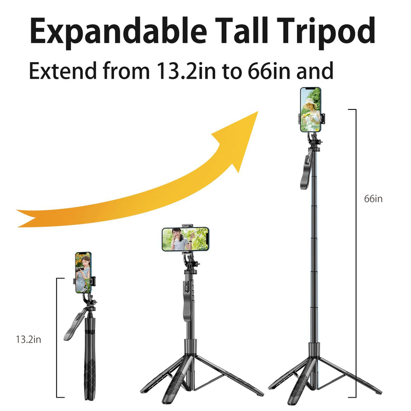 Tripod with 360 Degree Rotatable Phone Holder for Photography, Video Shooting, Live Streaming, Vlog, YouTube Video, FaceTime, Skype, TikTok, Selfie