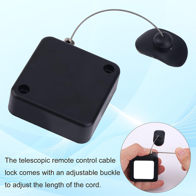 2pcs Retractable Remote Control Tether Locks, 6.56ft Adjustable Security Control Leash for TV Remotes Gaming Controllers, Perfect for Showroom Office Home
