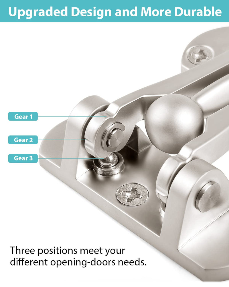 Door Lock Latch for Home Security - Swing Bar Door Guard for Front and Inside Door, Safety Childproof Reinforcement Door Stopper for Kids Home Hotel Apartment, Thicken Aluminium Alloy 2 Silver