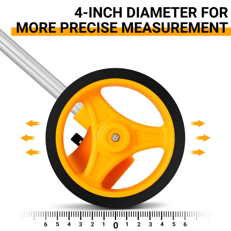 DEKOPRO Measuring Wheel, Measures Up To 99,999 Ft Compact Wheel With Carrying Bag,4-Inch 4-Inch