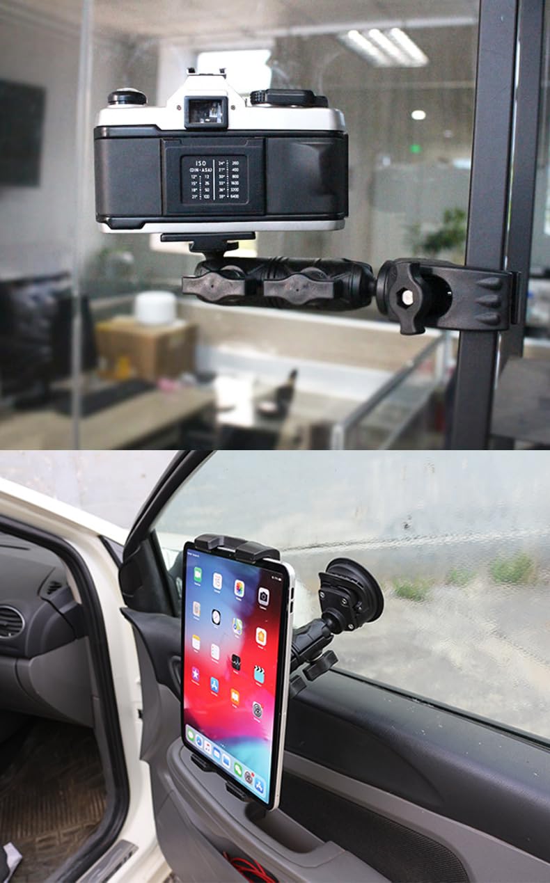 Strg Double Socket Swivel Arm for 1.5 Inches/C Size / 38mm Ball Mounts Accessories, 6.4" Length Double Socket Arm Powerful Clamp Compatible with RAM Mount, iBolt and More 1.5" Ball + 6.4" Long
