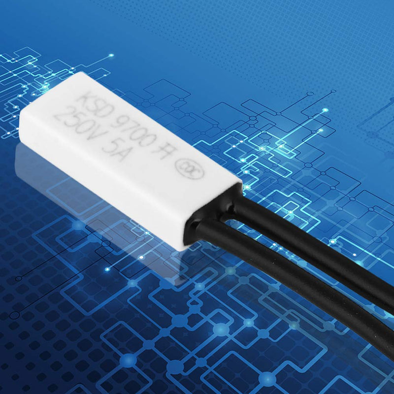 Fafeicy 40℃ KSD9700 Normally Open Temperature Controller, 250V 5A Thermal Protection Plastic Probe, for Temperature Control, Thermal Protection (40℃) 40℃