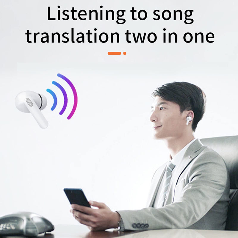 Language Translator Earbuds, Portable Y113 Translator Headphones Supports Calls, Music, 84 Languages Online Translation, 5 Translation Modes, Bluetooth Headphones with Charging Case Speakers(White)
