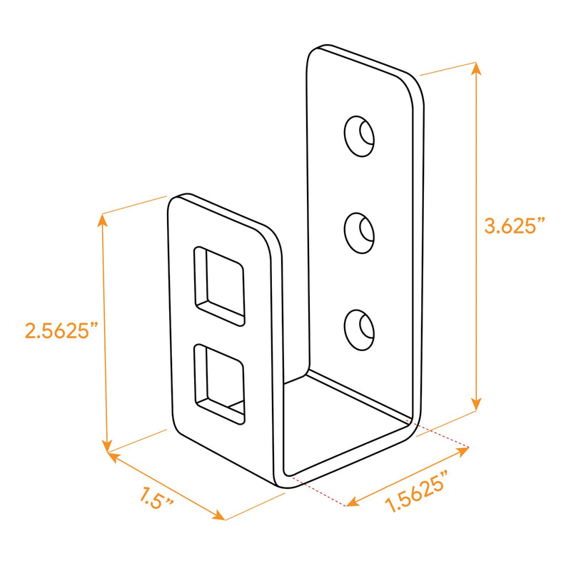 Door Barricade Brackets Open Bar Holder Heavy Duty Reinforcement Door Lock fits 2x4 Boards (4 Pack) 4 Pack