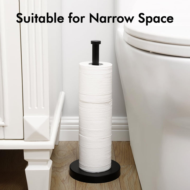 KES Toiler Paper Storage Stand, Freestanding Black Toilet Paper Holder Storage for Bathroom Floor 3 Rolls Toilet Roll Holder SUS304 Stainless Steel, BPS201S39-BK Matte Black