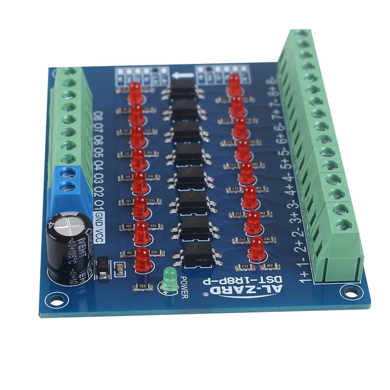 Optocoupler Insulation Module, 8-Channel Optocoupler Insulation Module, 24 V to 3.3 V Level Voltage Converter PNP Output PLC Signal Optocoupler Voltage Insulation Board