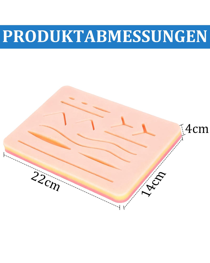 Wound Suture Exercise Set - Wound Suture Exercise Set Silicone Skin Model with Instruments | Realistic surgical suture kit for medical school, beginners, students and doctors