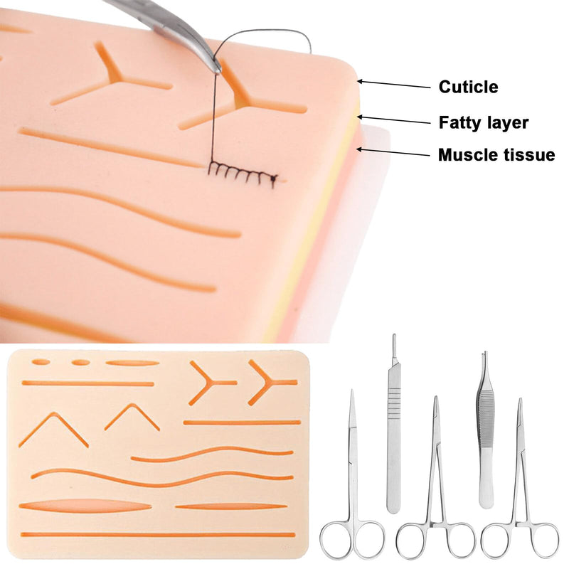 Surgical suture set: suture material surgery, suture practice kit, wound suture practice set, silicone suture pad with tool set, suture practice set, surgical suture set gift for medical students, veterinarians
