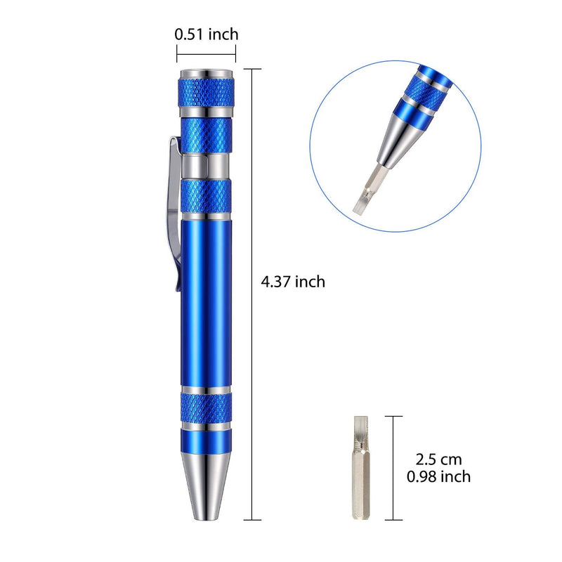 Mudder Pen Screwdriver Christmas Gifts Multitool Handy Tool 8 in 1 Magnetic Pocket Screwdriver Precision Function for Mini Gadgets(4 Pieces) 4