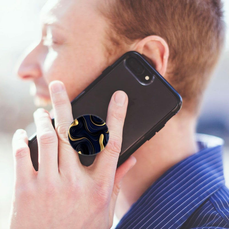 (6 Pack) Collapsible Cell Phone Grip for Smartphones,Expanding Cellphone Holder for Phone - Green Blue Gold Marble