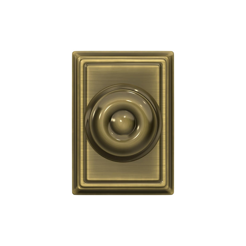 SCHLAGE Georgian Knob with Addison Trim Non-Turning Lock, Antique Brass (F170 GEO 609 ADD) One Sided Non Turning
