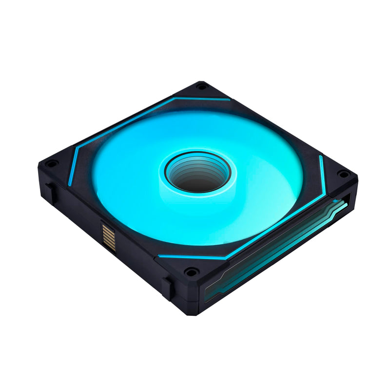 Lian Li UNI Fan SL-Infinity 140 Reverse Blade-Single Pack-ARGB Fan-Daisy-Chain Design-Infinity Mirror-Customizable Lighting Effects-Without Controller-Black-(14RSLIN1B) SLIN140-R Reverse Single Pack Black