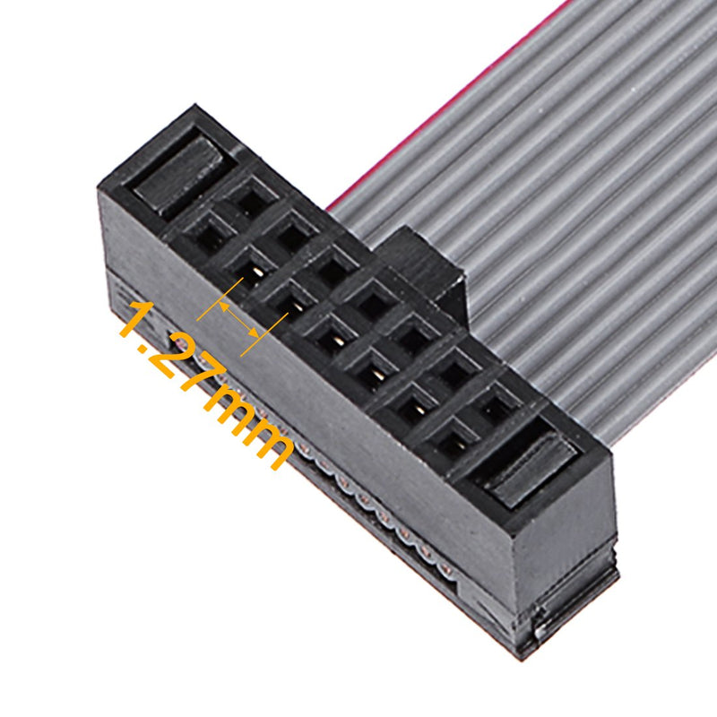 uxcell IDC 14 Pins Connector Flat Ribbon Cable Female Connector Length 20cm 1.27mm Pitch,2pcs