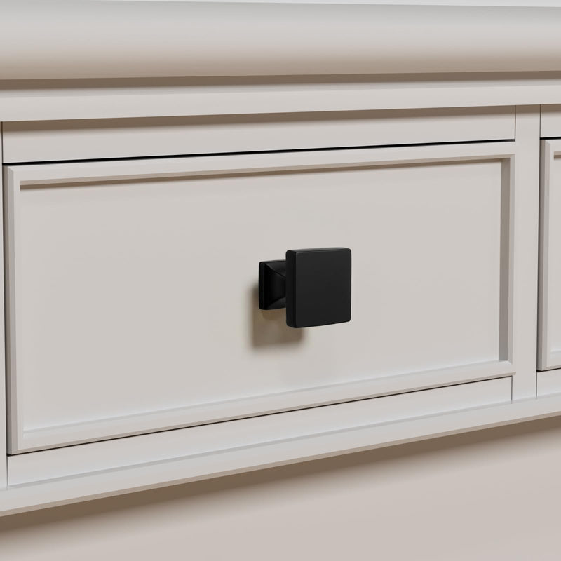 homdiy 15 Pack Black Cabinet Knobs Drawer Knobs - Solid Square Dresser Knobs MO6785BK Kitchen Cabinet Hardware Black Kitchen Hardware for Dresser Drawers