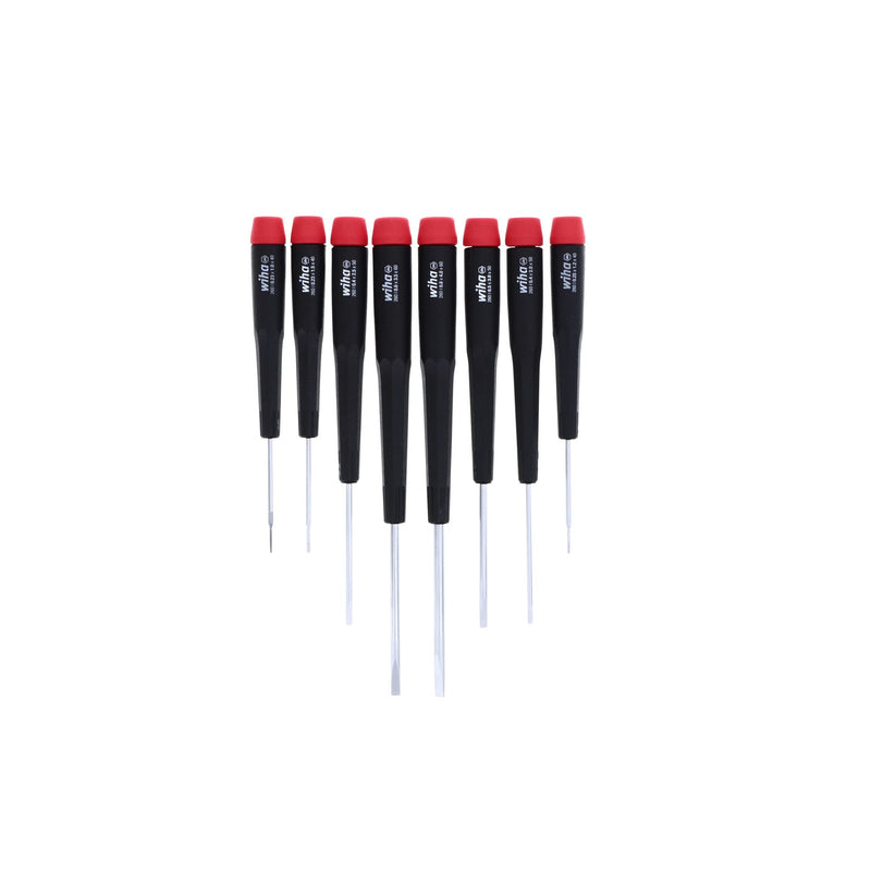 Wiha 26098 Precision Slotted Screwdriver Set in Canvas Pouch, 8 Piece Set