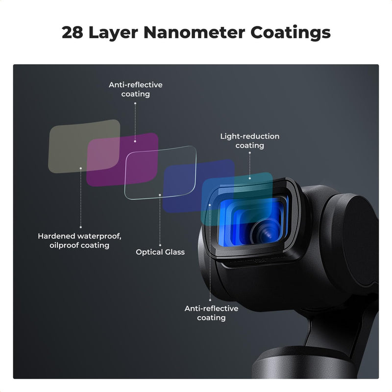 K&F Concept 1.2X Anamorphic Lens Compatible with DJI Osmo Pocket 3, Blue Streak Effect Widescreen Cinematic Lens, Magnetic Attach/Multi-Coated/Optical Glass