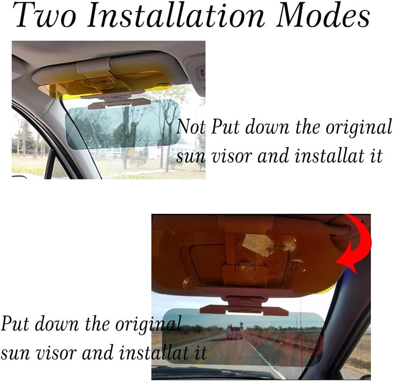 WSSROGY Day and Night Anti-Glare Polarized Car Sun Visor Extender Universal for Car SUVs Trucks 1 pack