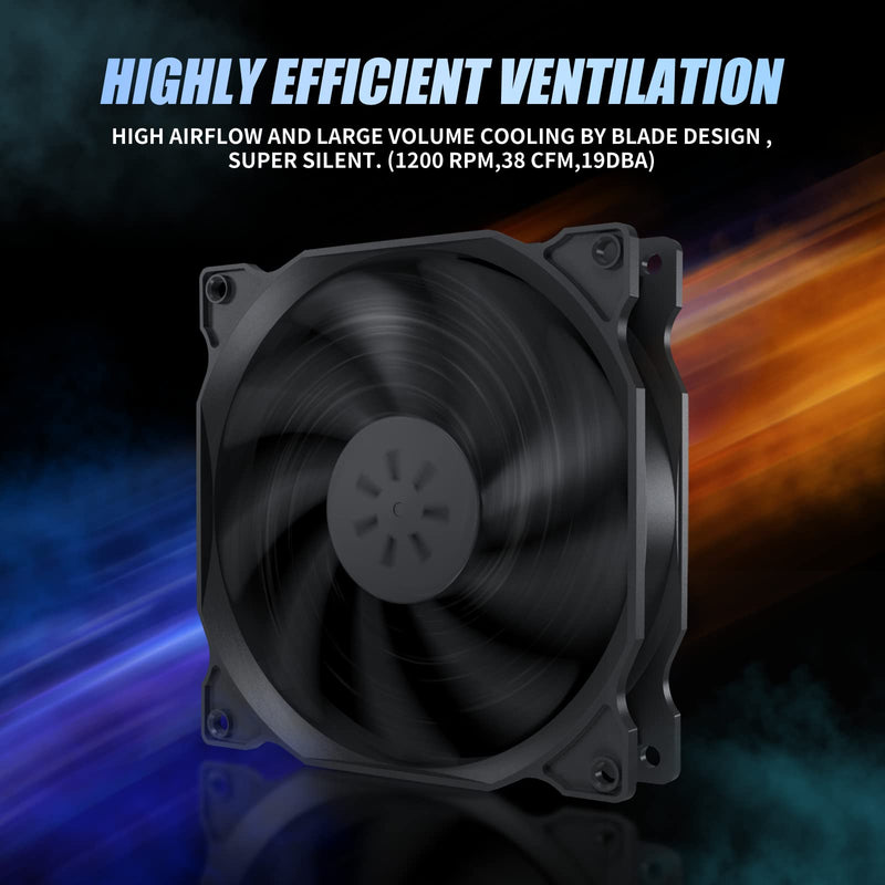 upHere 3-PIN 120mm PC case fan extremely quiet 3 pack black/12BK3-3 12BK3-3-3 pieces 12BK3 black