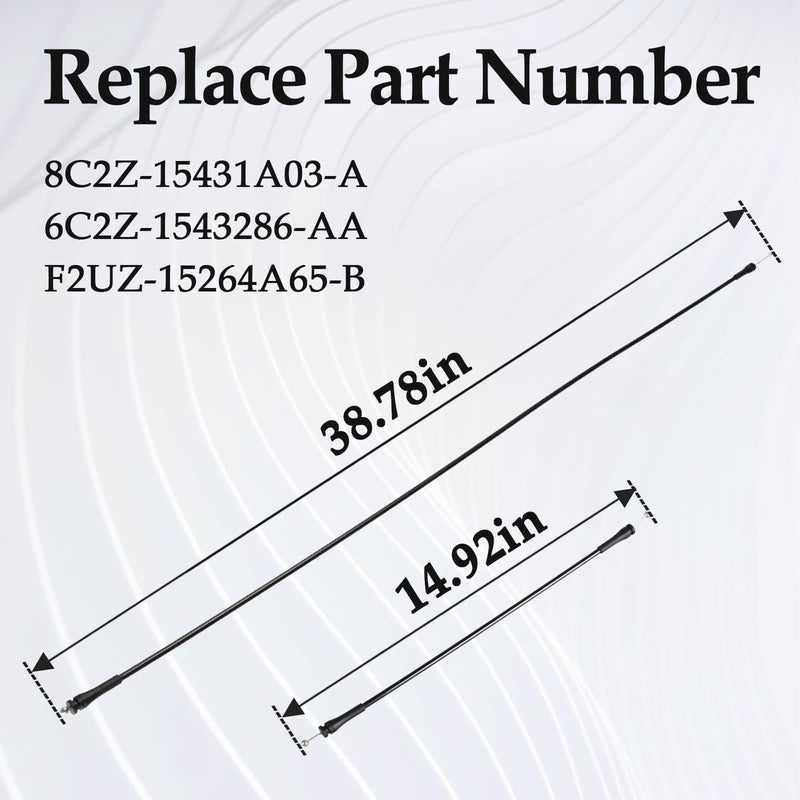 Rear Left Cargo Door Upper & Lower Latch Release Cables Compatible with Ford E-150 E-250 E-350 E-450 Club Wagon Super Duty Replace# 8C2Z15431A03A, 6C2Z1543286AA Rear Left Door Cables