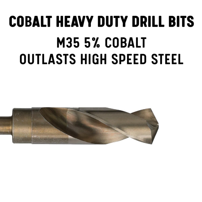 Drill America - DWDCO5/8 5/8" Reduced Shank Cobalt Drill Bit with 1/2" Shank, DWDCO Series 5/8"